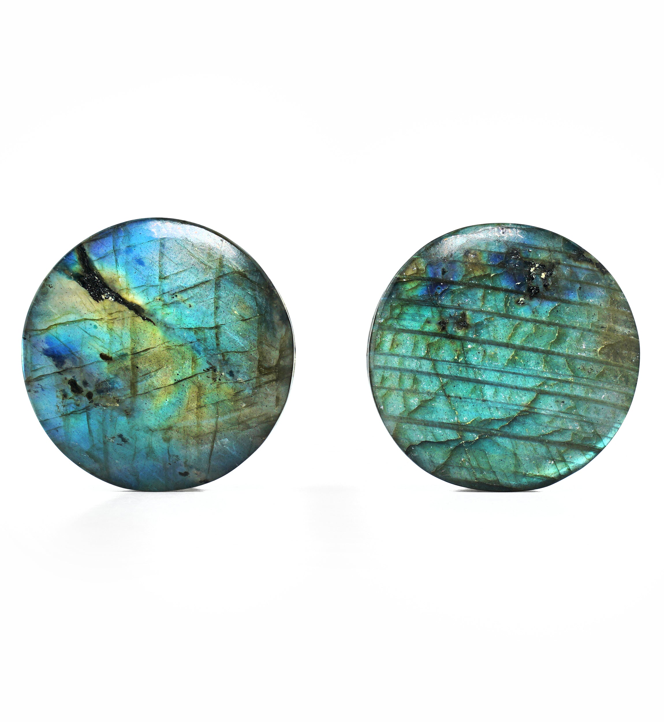 Labradorite Stone Plugs (34mm) Version 1