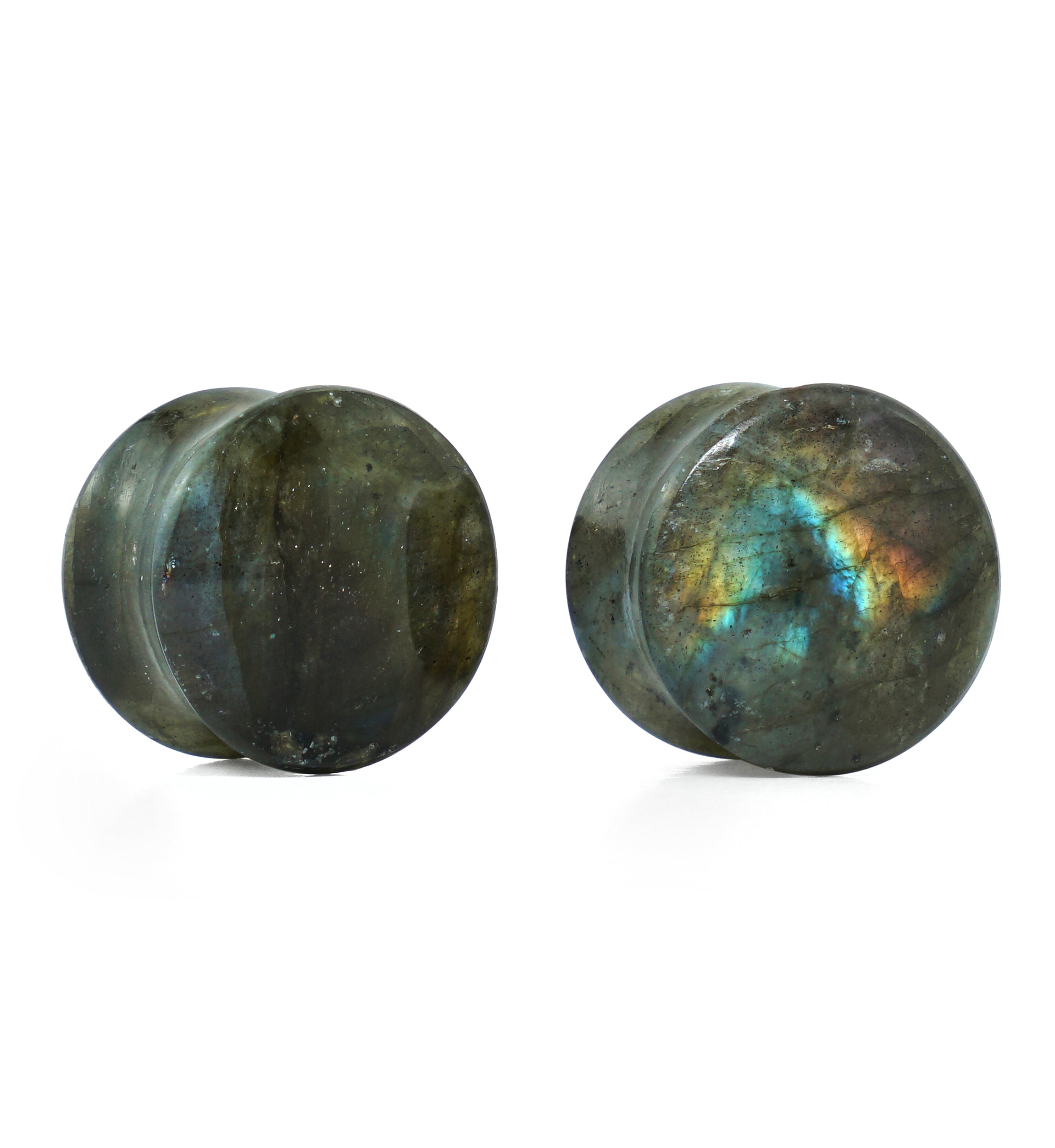 Labradorite Stone Plugs (9/16" - 14mm) Version 2
