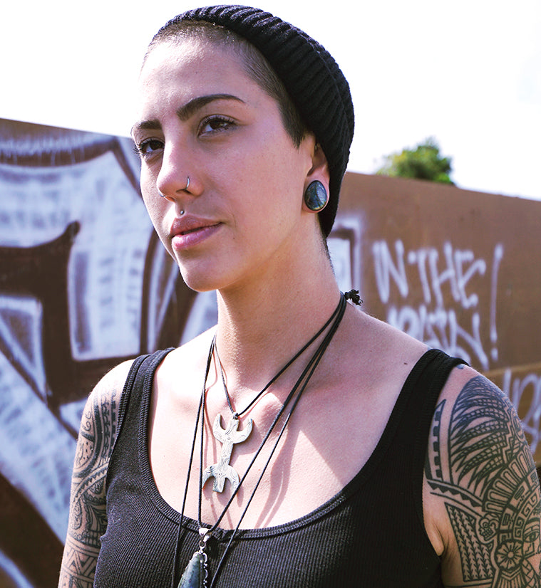 Labradorite Stone Teardrop Plugs