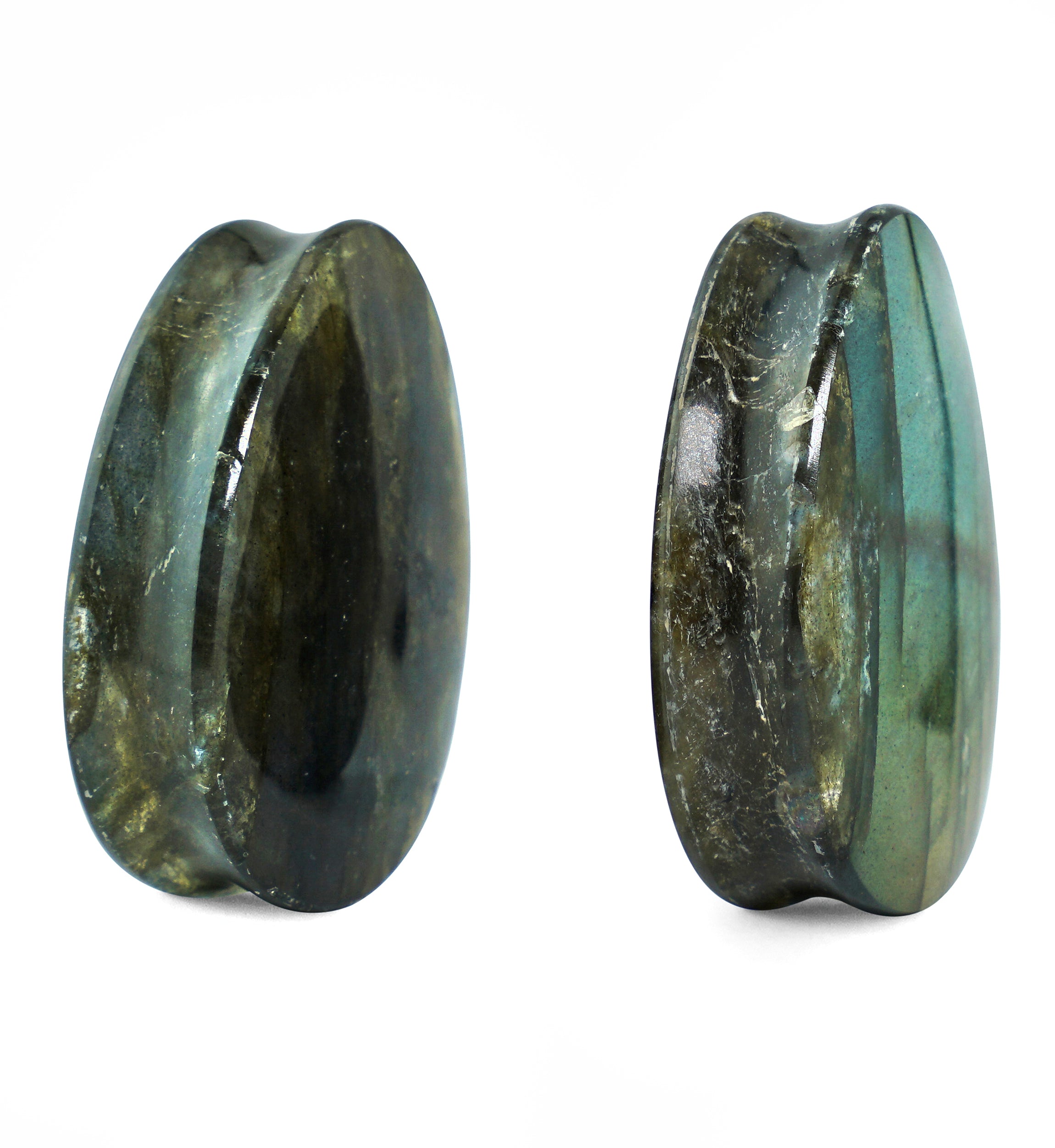 Labradorite Teardrop Stone Plugs 1 & 1/4" (32mm) Version 1