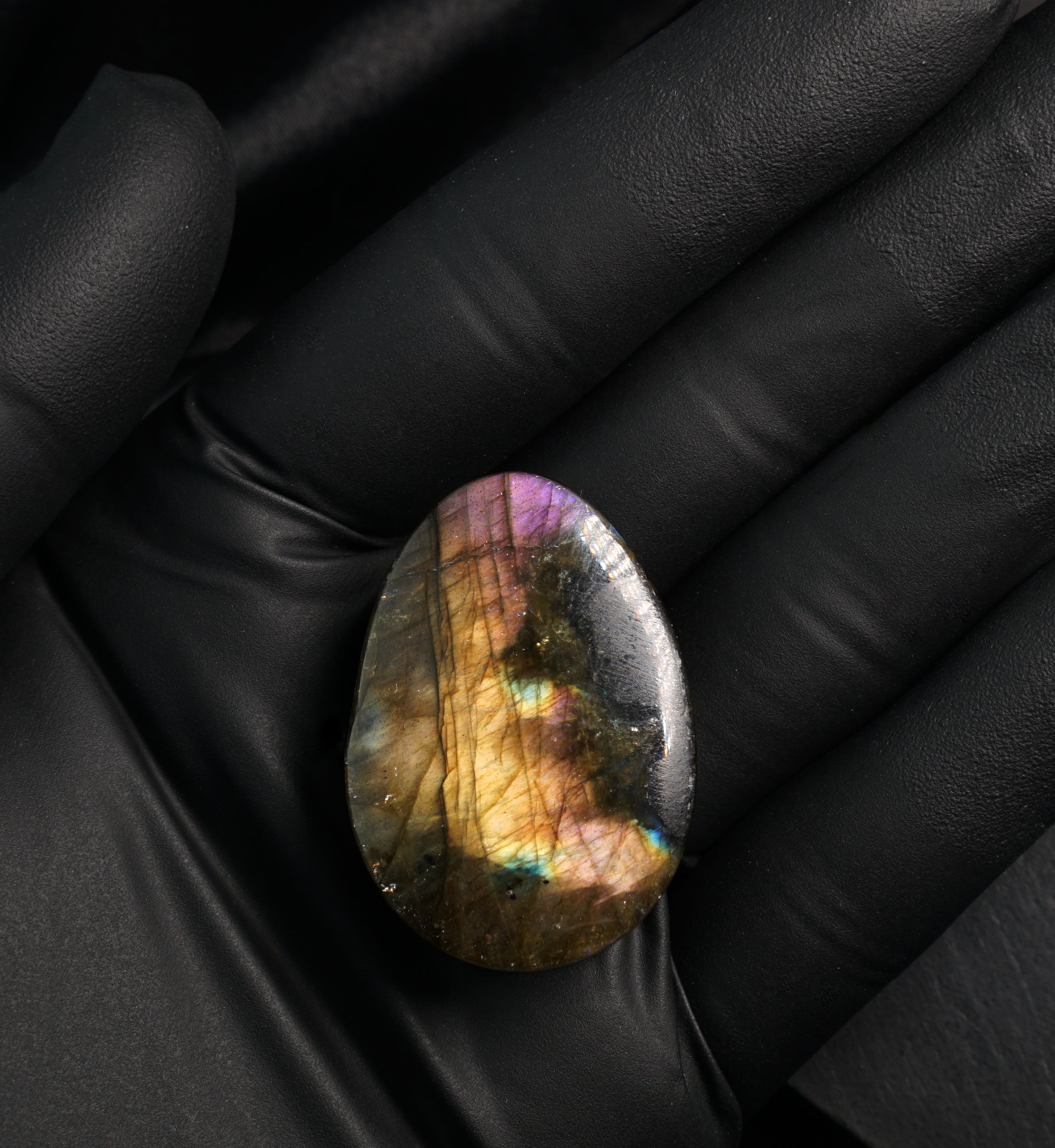 Labradorite Teardrop Stone Plugs 1 & 1/8" (28mm) Version 2