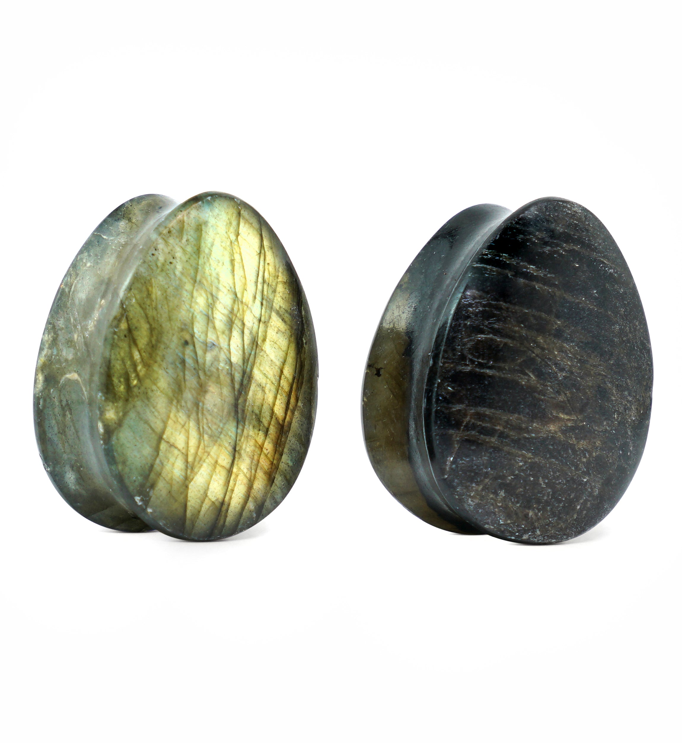 Labradorite Teardrop Stone Plugs 3/4" (19mm) Version 4