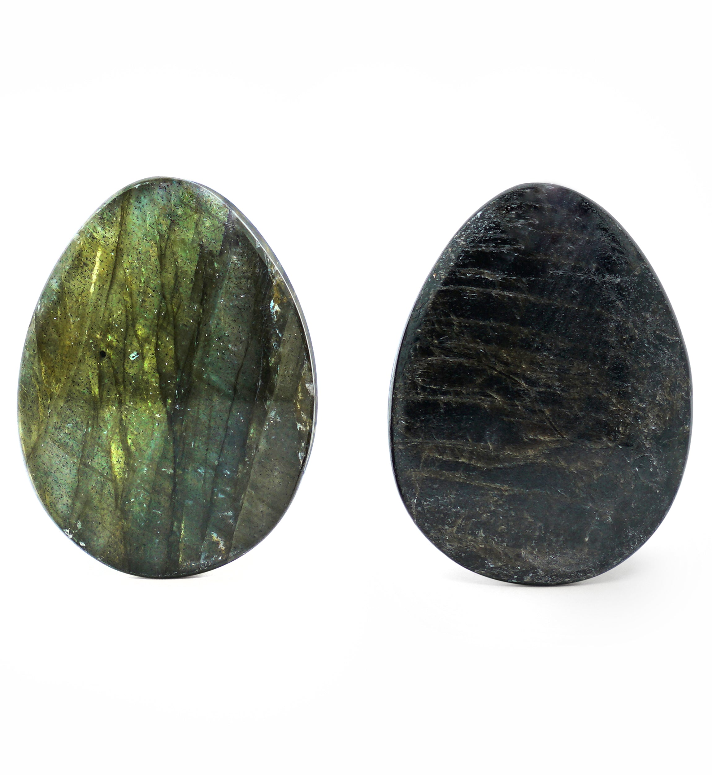Labradorite Teardrop Stone Plugs 3/4" (19mm) Version 4