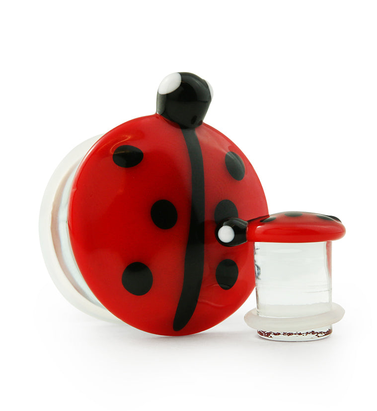 Single Flare Ladybug Glass Plugs