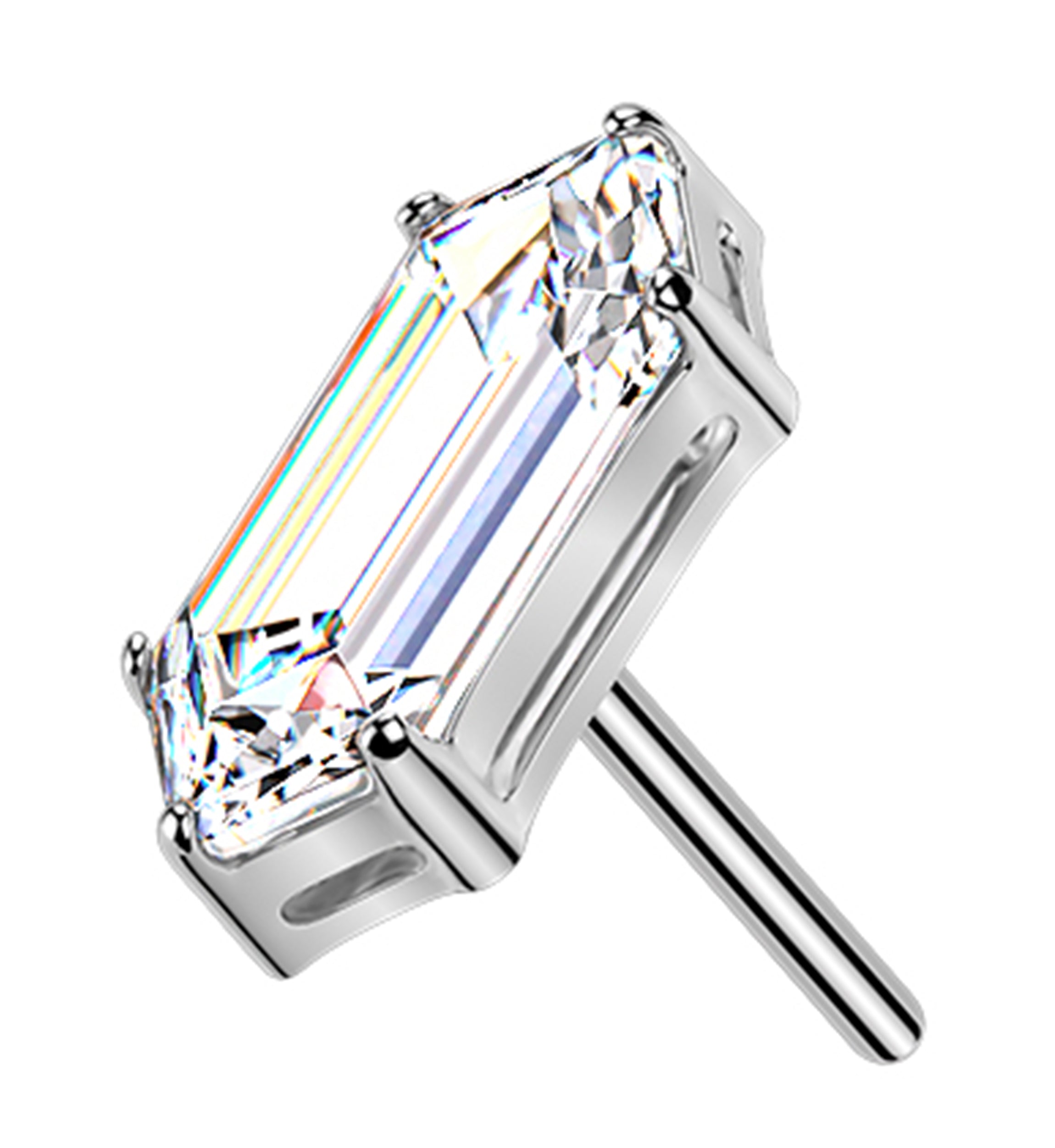 Lantern Clear CZ Titanium Threadless Top