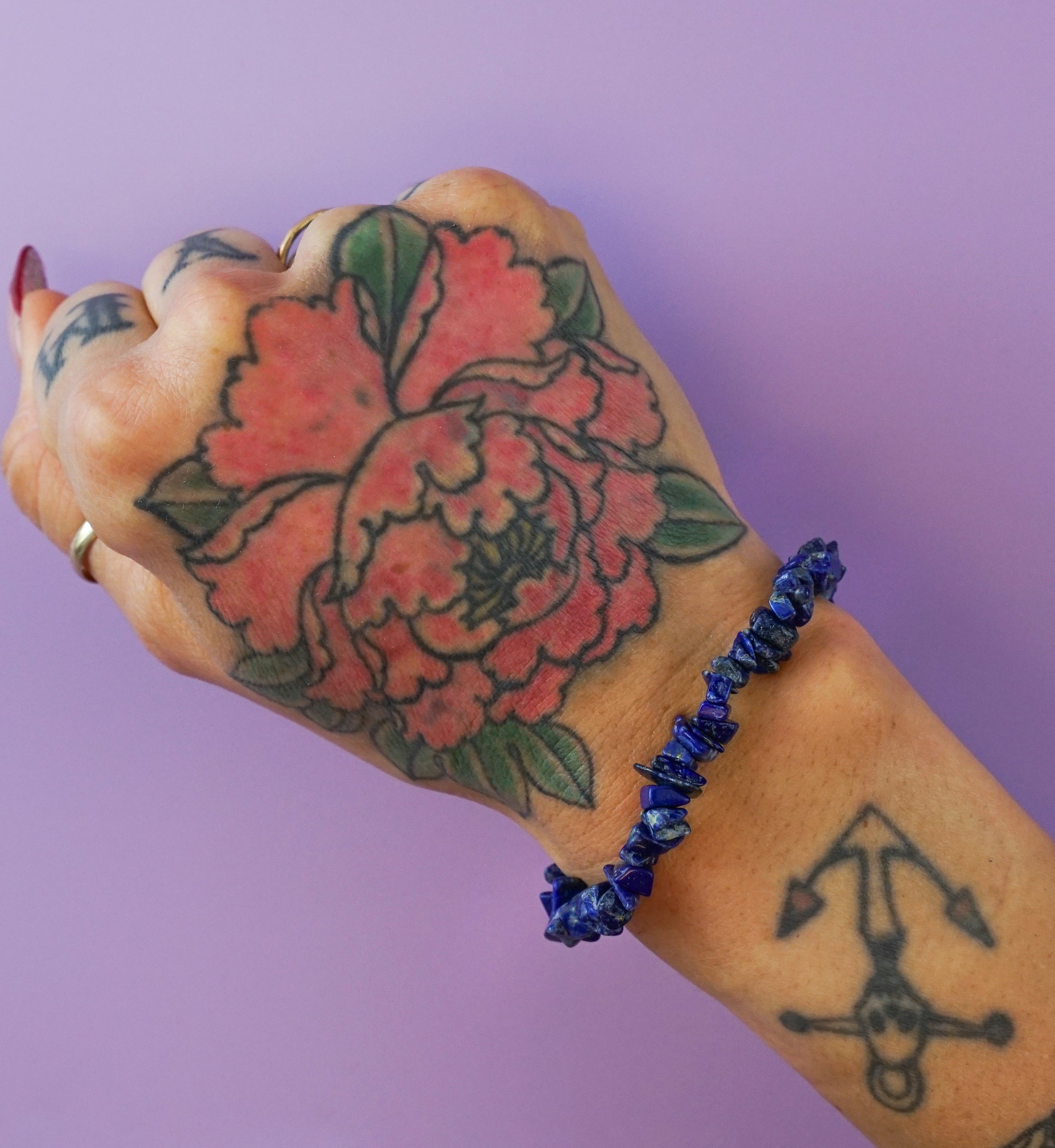 Lapis Lazuli Chips Stone Bracelet