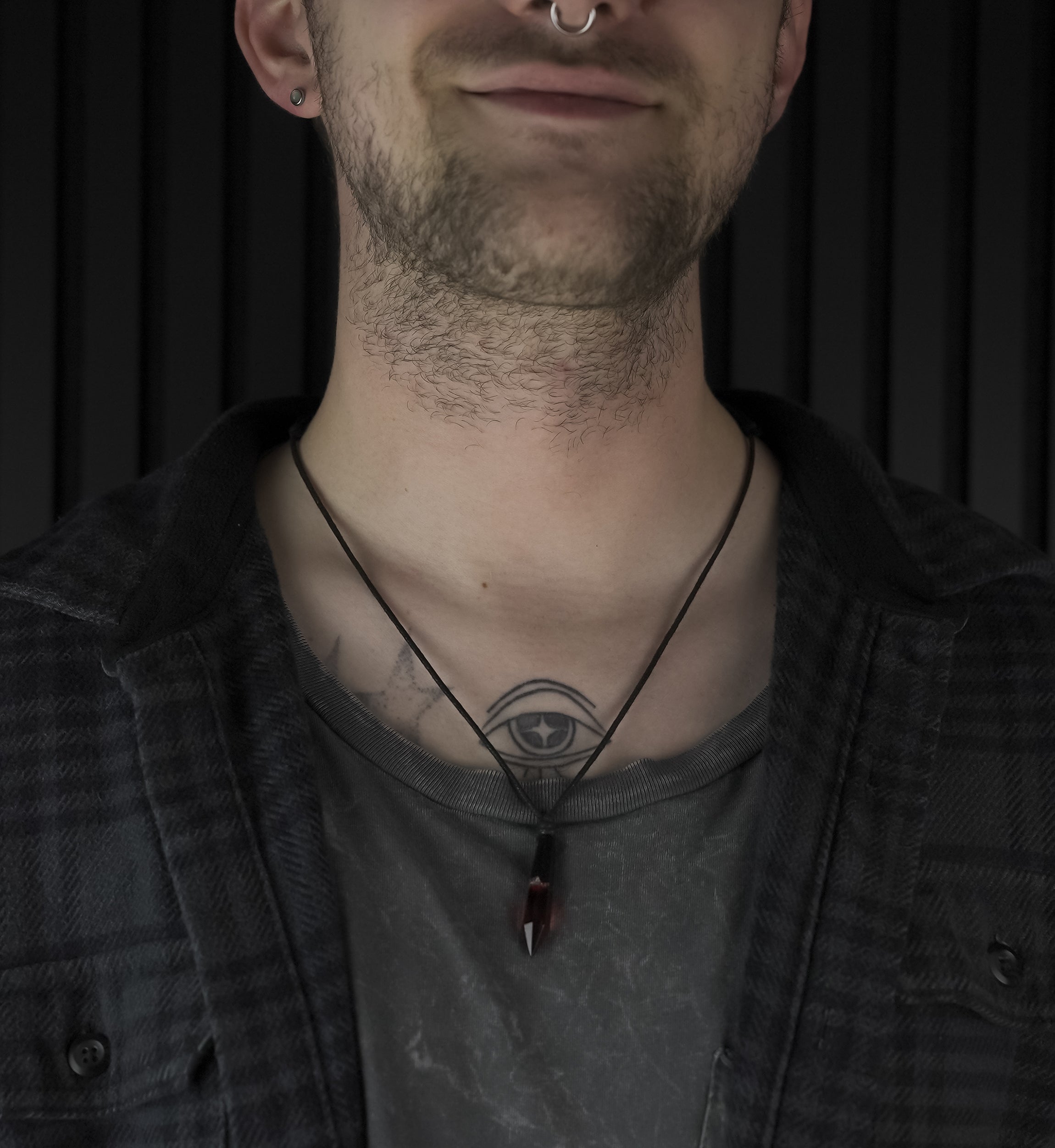 Lava Crystal Epoxy Areng Wood Pendant Necklace