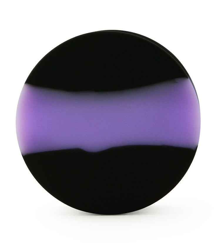 Lavender And Black Double Flare Silicone Plugs