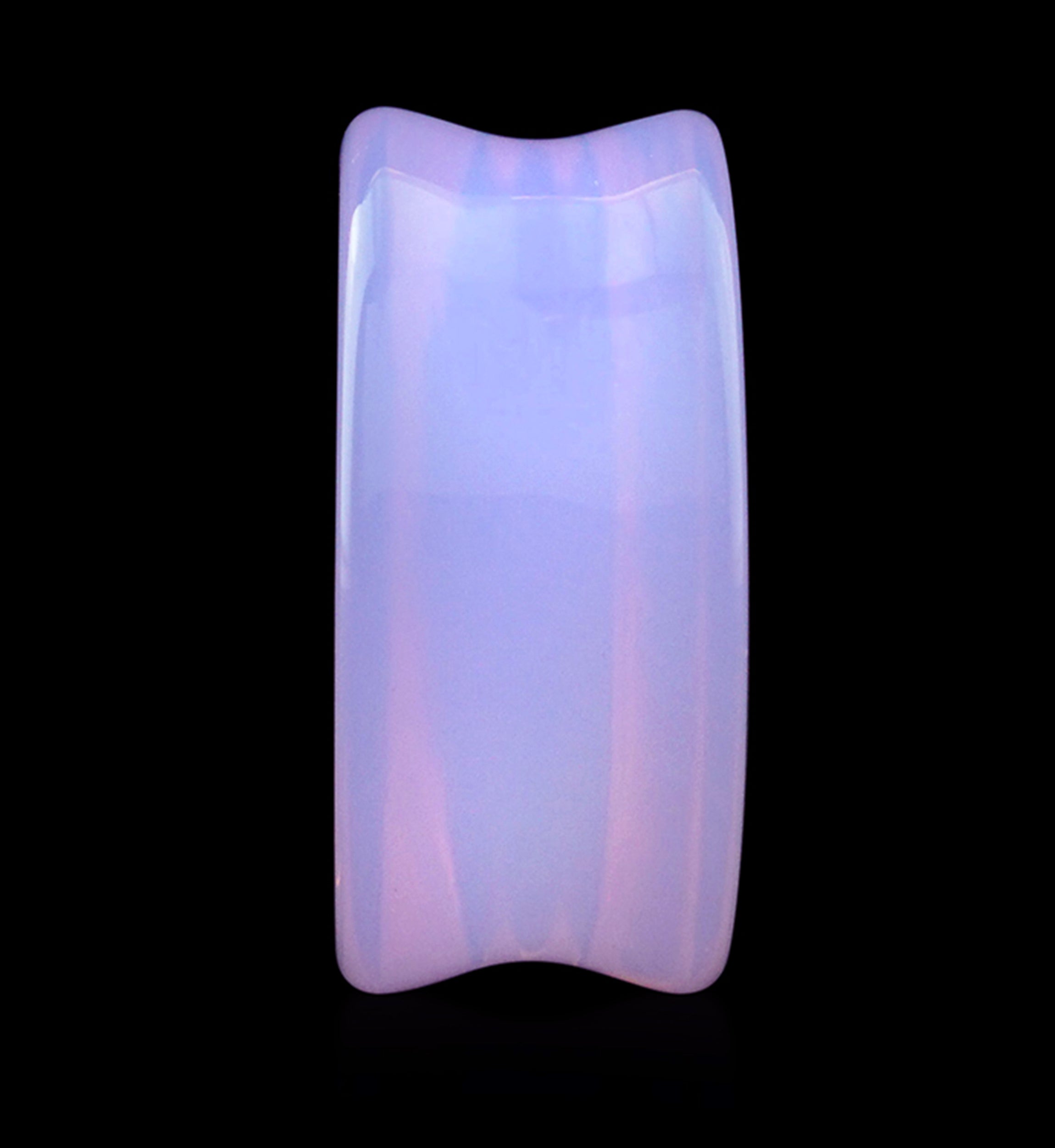 Lavender Opalite Glass Double Flare Plugs