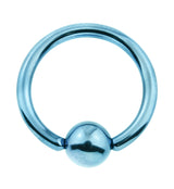 Light Blue Titanium Captive Ring