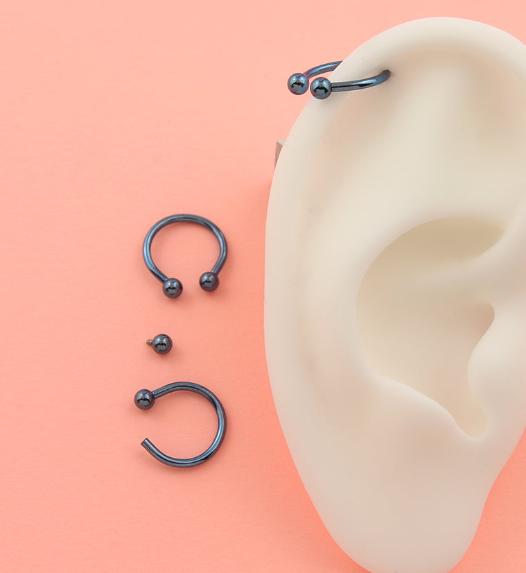 Light Blue Titanium Circular Barbells