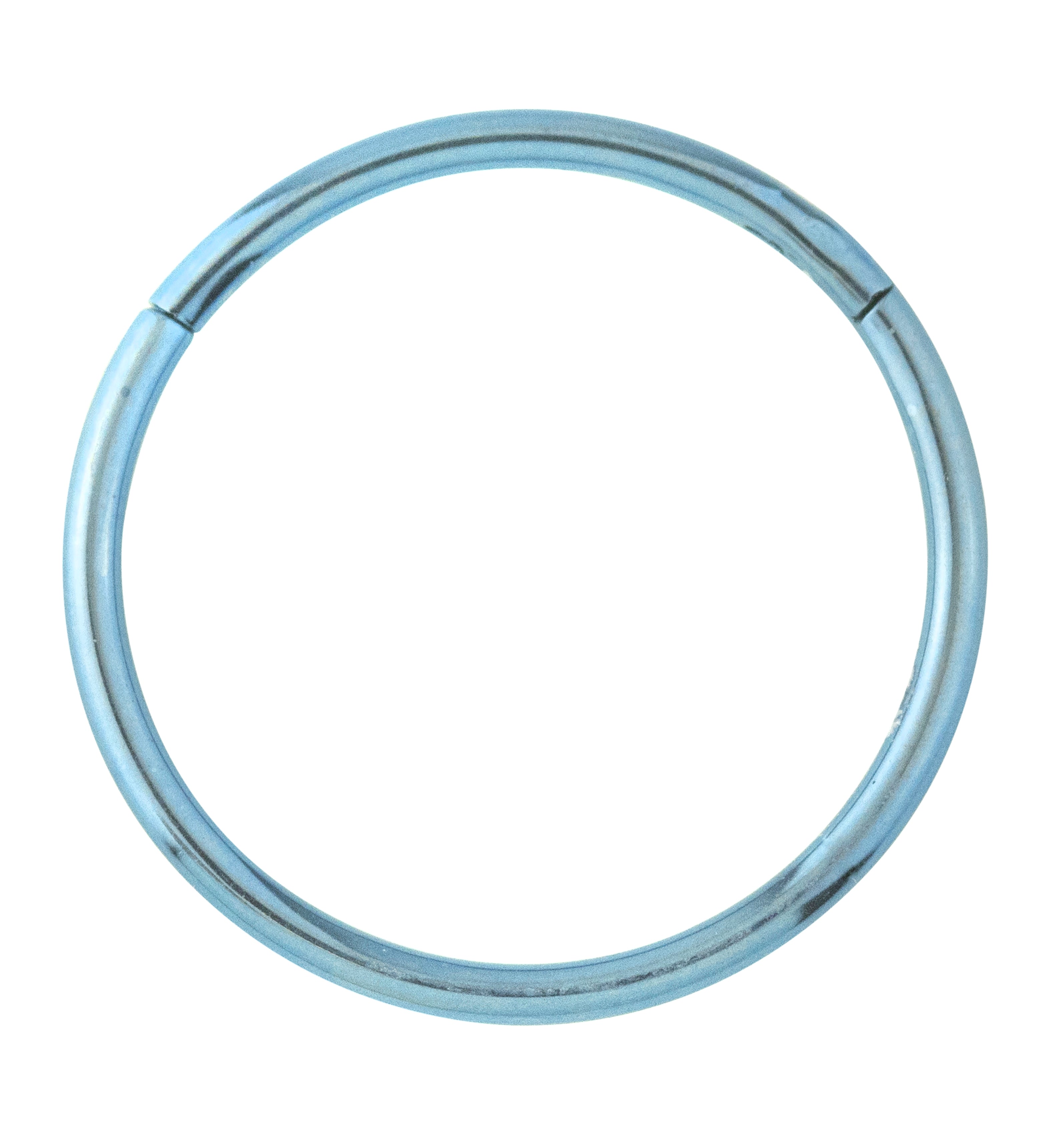 Light Blue Anodized Titanium Hinged Segment Hoop Ring
