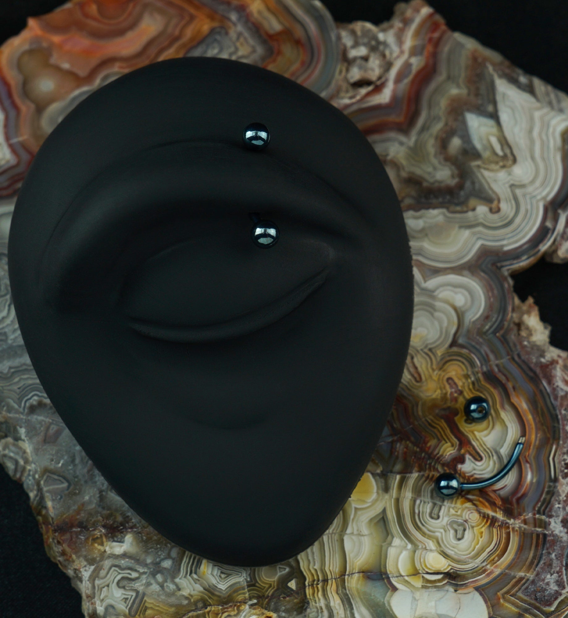 Light Blue PVD Plated Curved Barbell