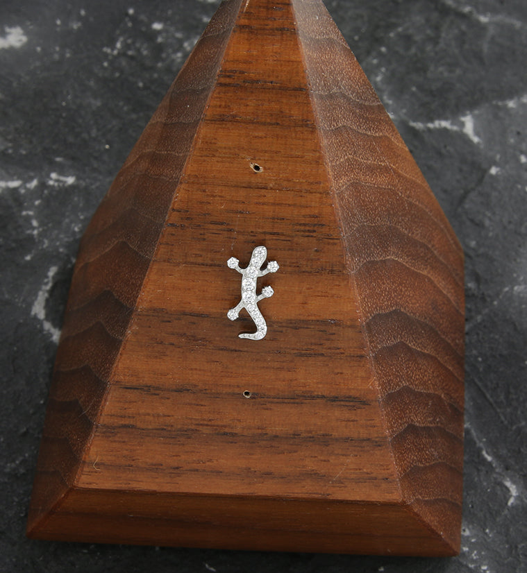 Lizard Clear CZ Threadless Titanium Top