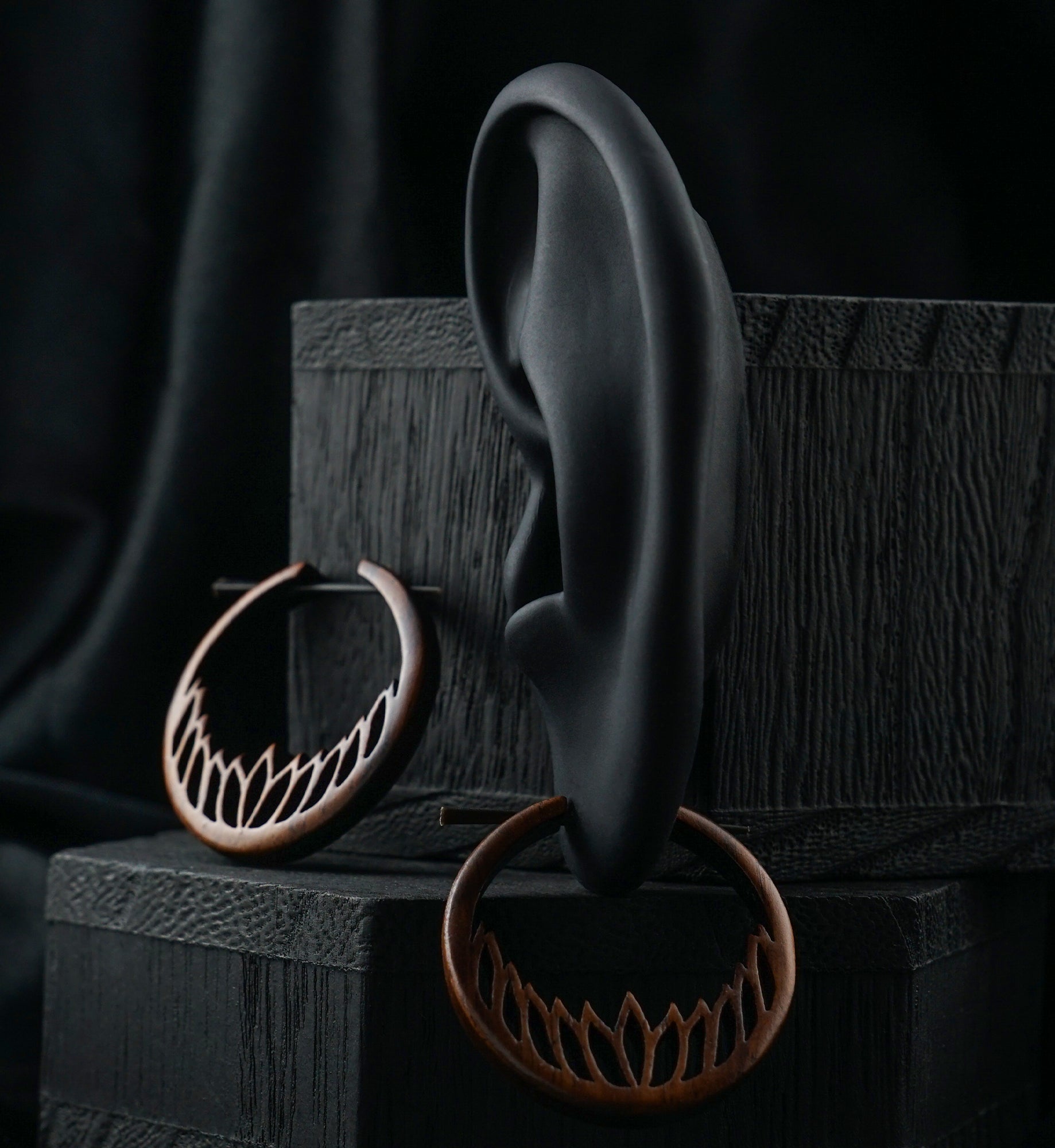 Loom Hoop Narra Wood Earrings
