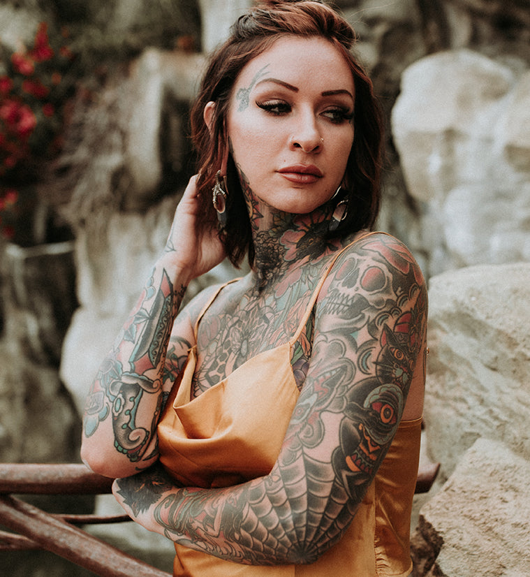 Maligano Jasper Stone Cobra White Brass Hinged Ear Weights