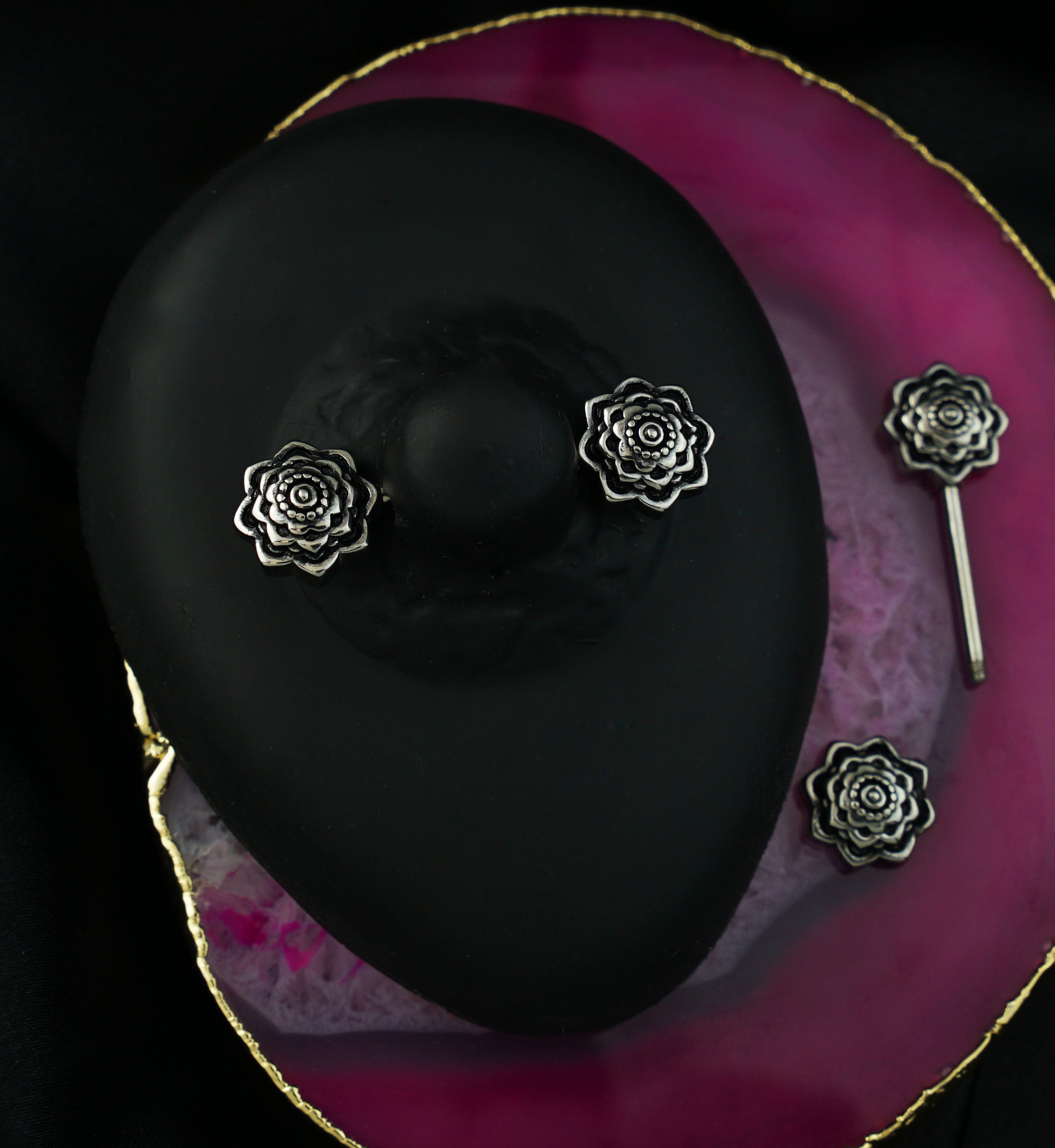 Mandala Flower Stainless Steel Nipple Barbell