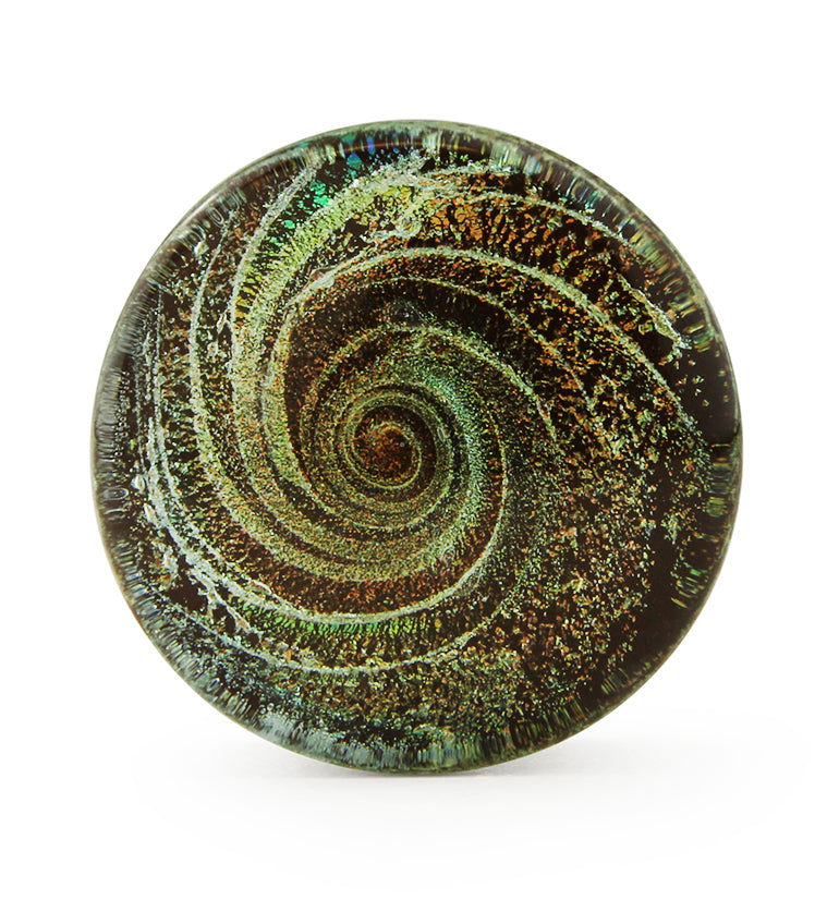 Maroon Cosmic Spiral Glass Plugs