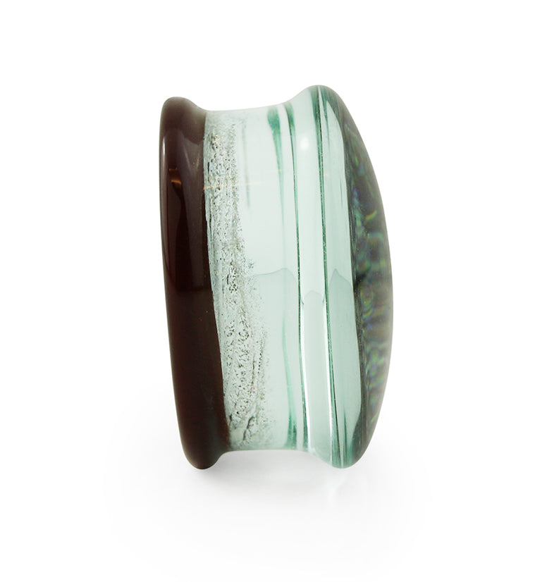 Maroon Cosmic Spiral Glass Plugs