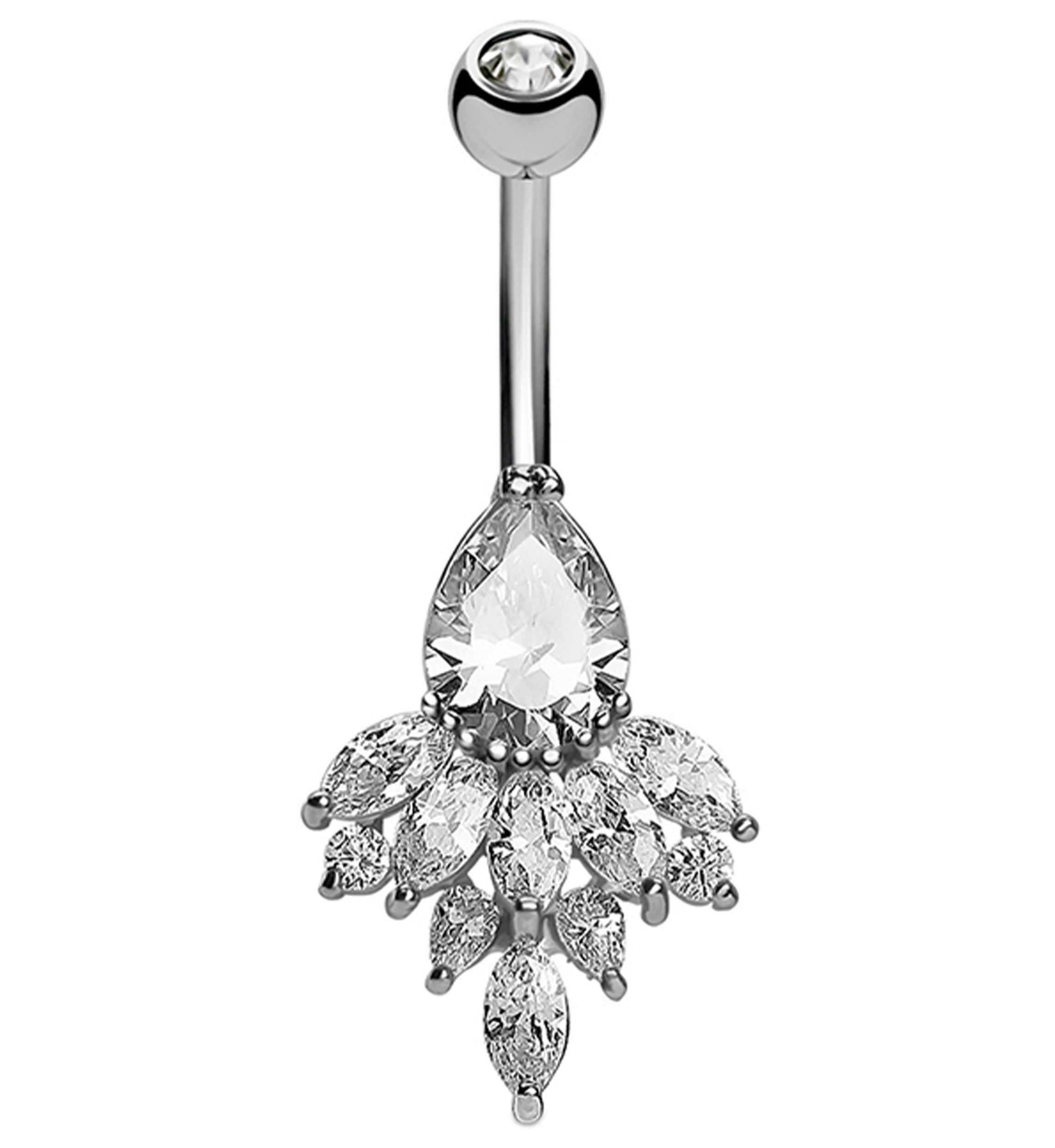 Marquise CZ Belly Button Ring