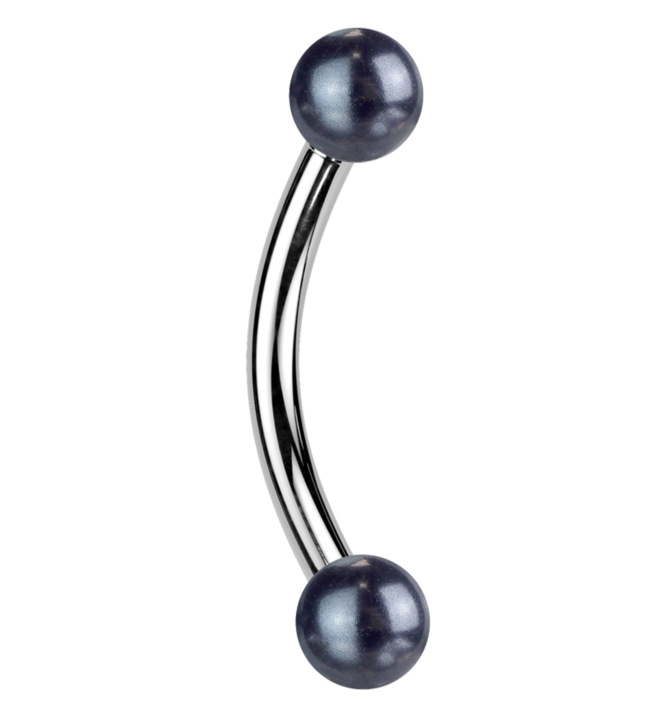 Matte Blurple Ball End Stainless Steel Curved Barbell