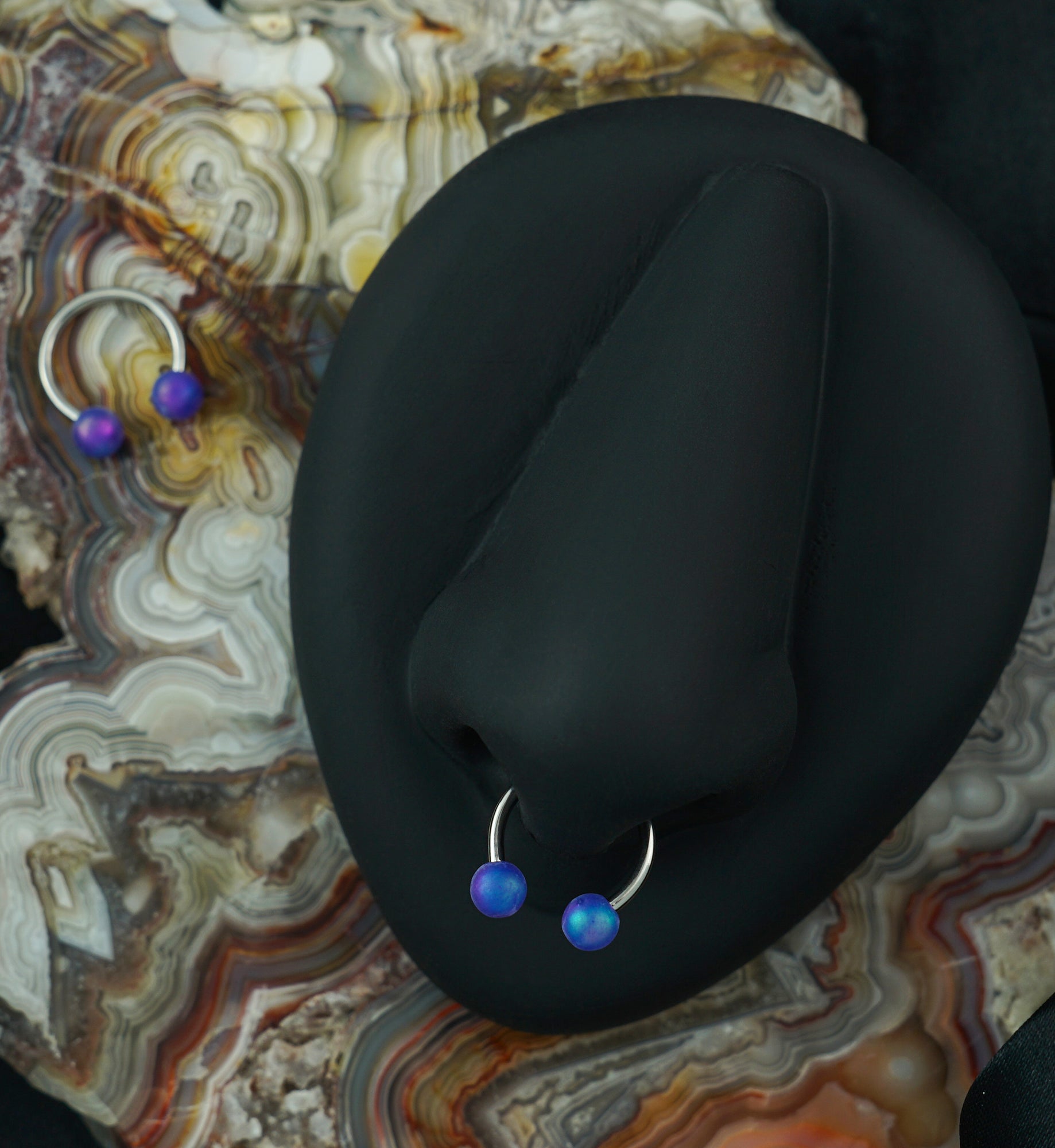 Matte Blurple Stainless Steel Circular Barbell