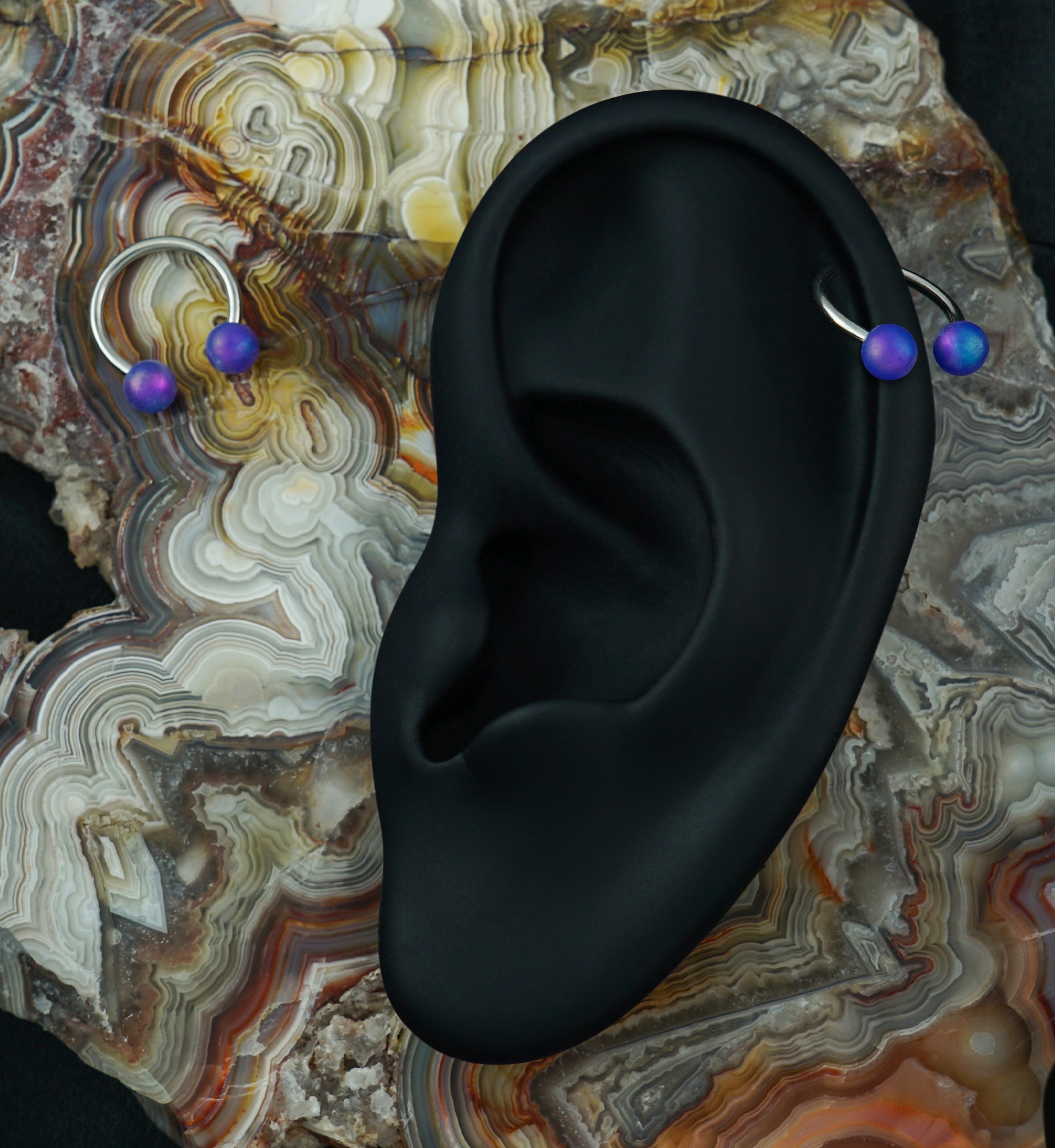 Matte Blurple Stainless Steel Circular Barbell