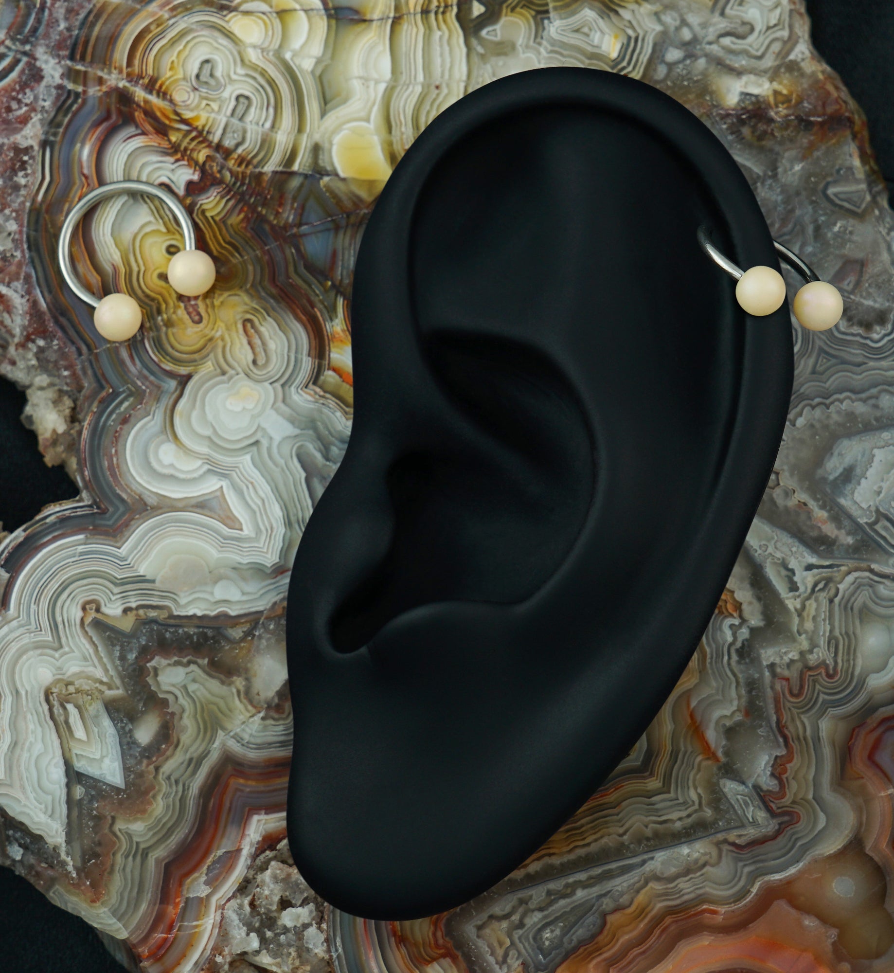 Matte Peach Stainless Steel Circular Barbell