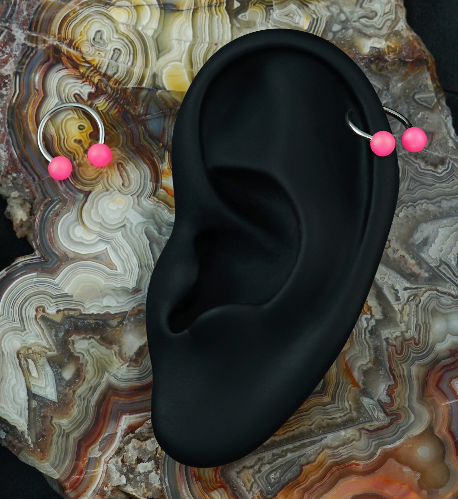 Matte Pink Stainless Steel Circular Barbell