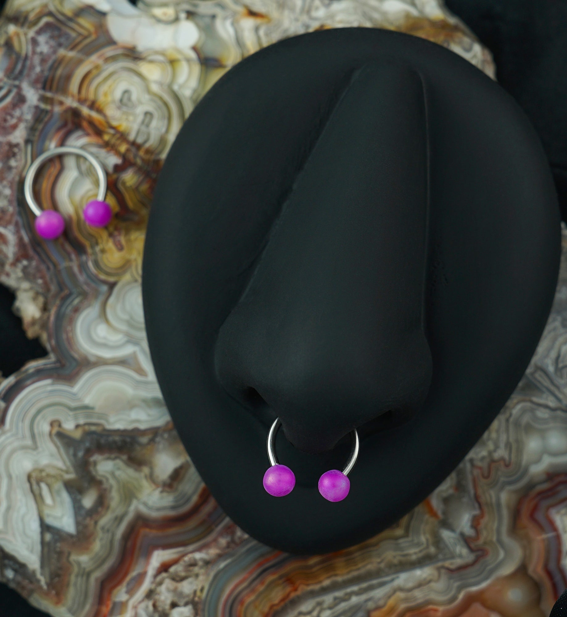 Matte Purple Stainless Steel Circular Barbell