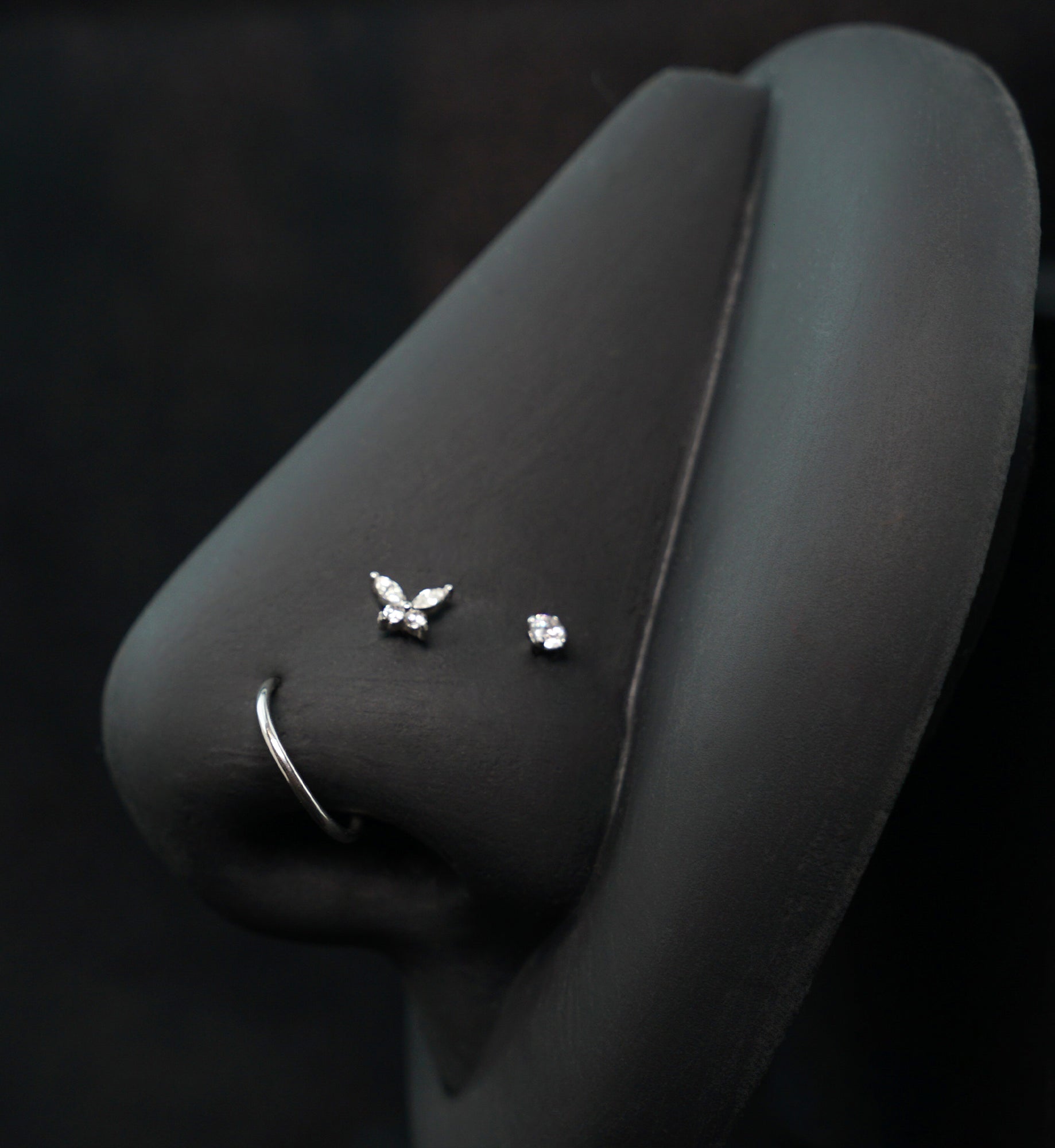 Meadow Clear CZ Stainless Steel L Bend/Stud/Hoop Variety Pack (6 Pack)