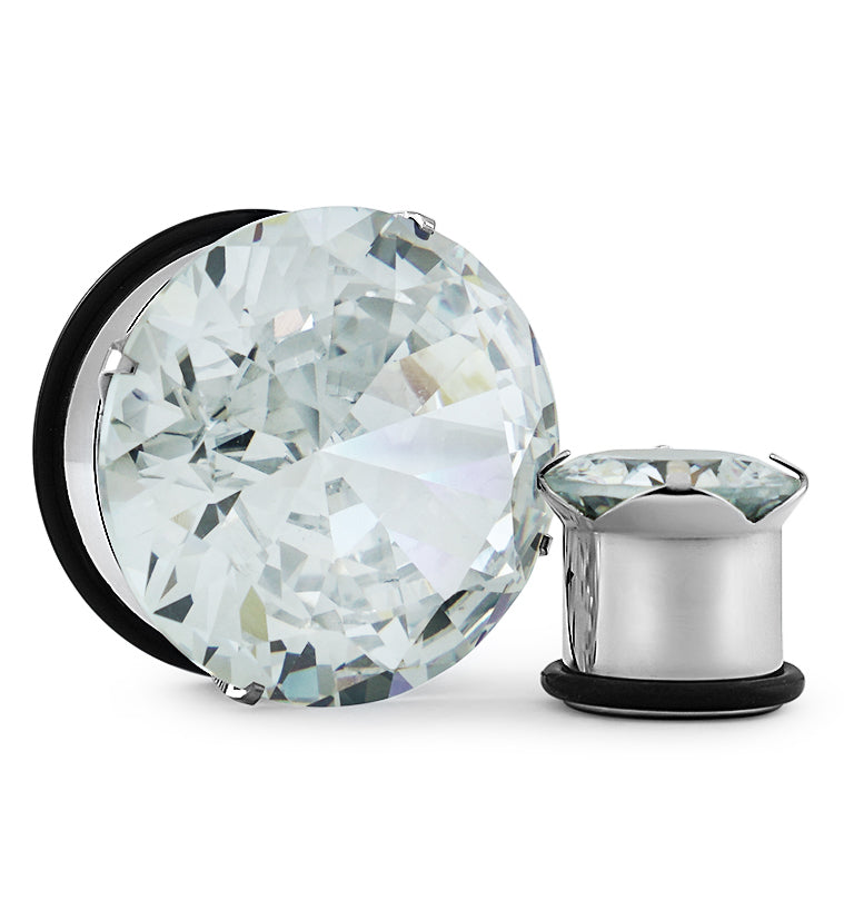 Steel CZ Diamond Hollow Plugs
