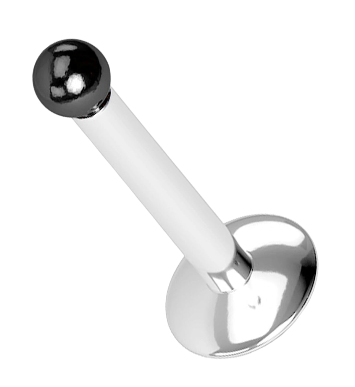 Micro Black Anodized Ball Steel Lip Ring
