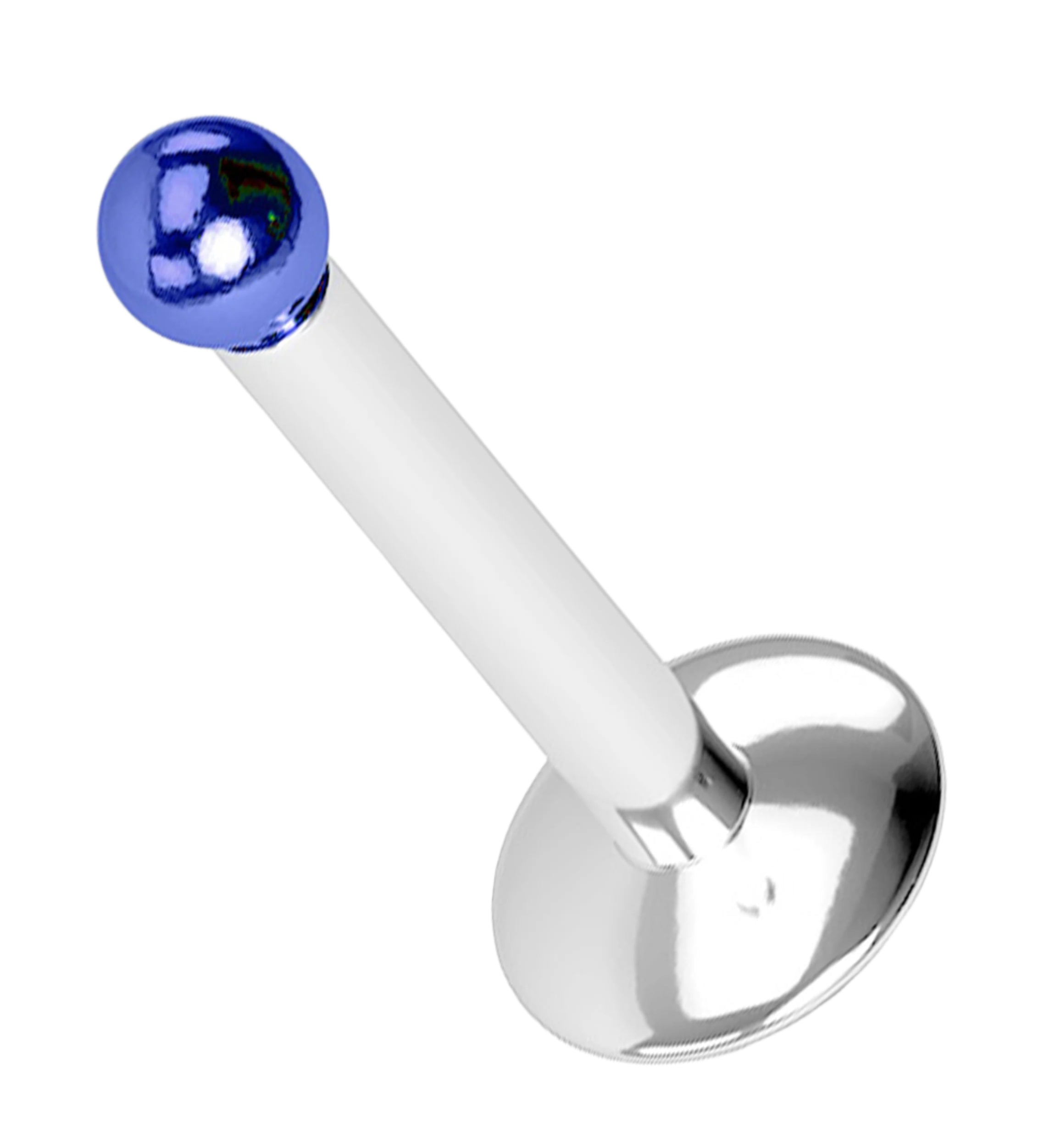 Micro Blue Anodized Ball Internally Threaded Flatback Stud