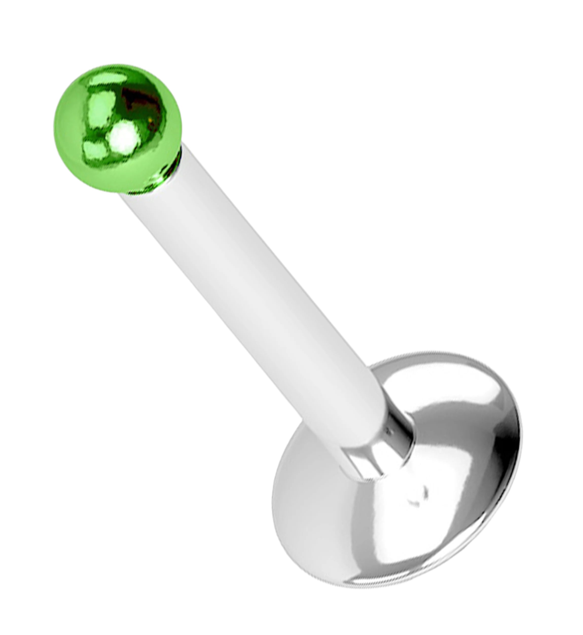 Micro Green Anodized Ball Internally Threaded Flatback Stud