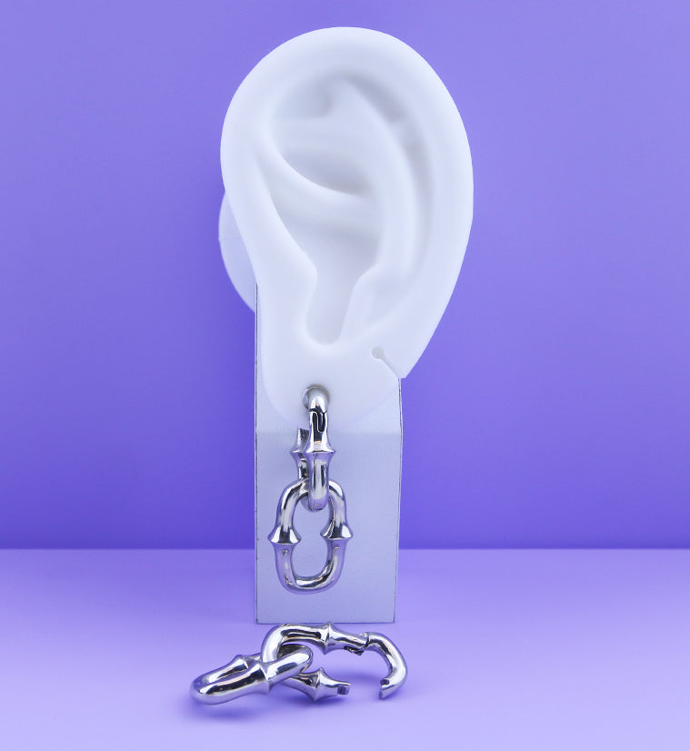 Mini OG Chain Double Link White Brass Ear Weights