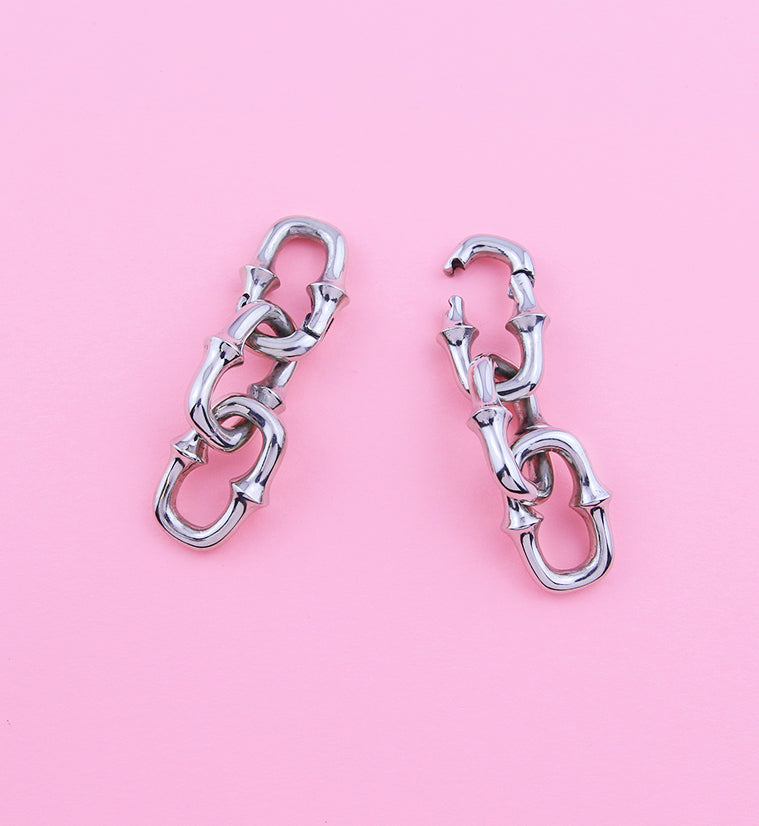 Mini OG Chain Three Link White Brass Ear Weights