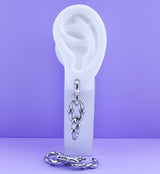 Mini OG Chain Triple Link White Brass Ear Weights