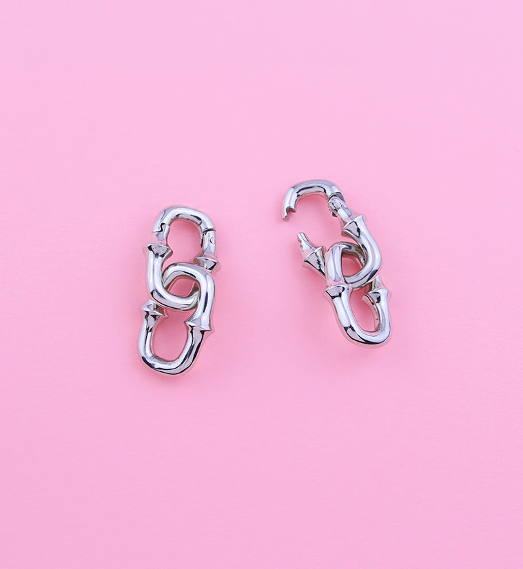 Mini OG Chain Two Link White Brass Ear Weights