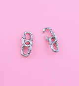 Mini OG Chain Two Link White Brass Ear Weights