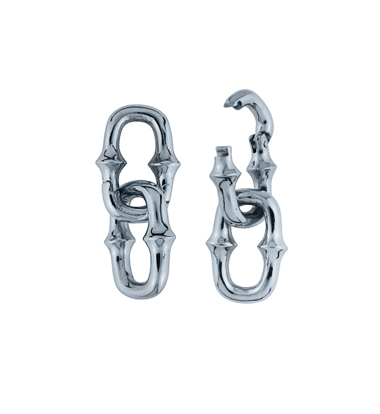 Mini OG Chain Two Link White Brass Ear Weights