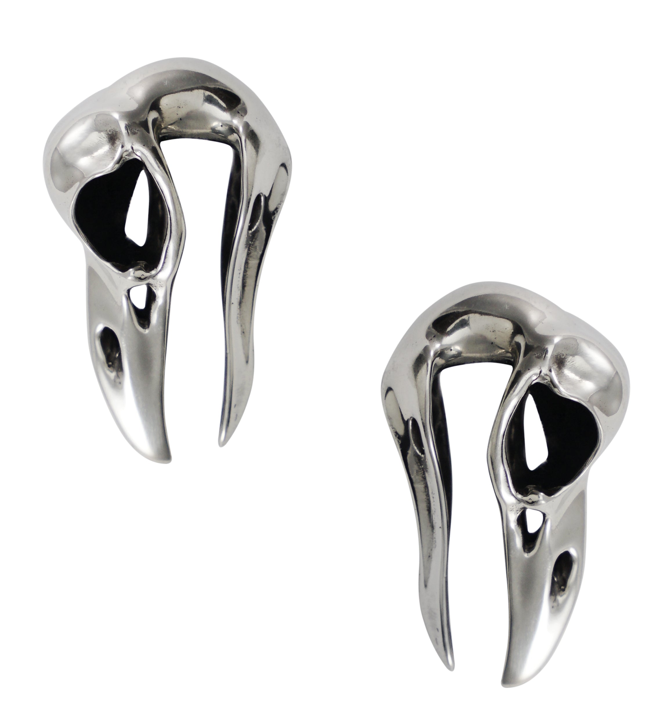 Mini Raven White Brass Ear Weights