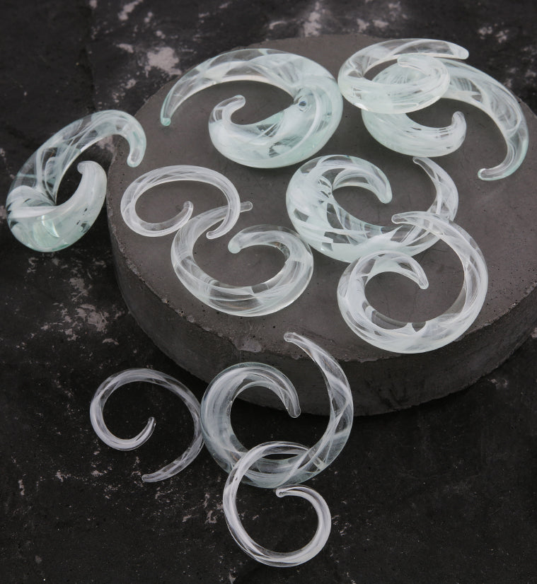 Mint Swirl Glass Spirals