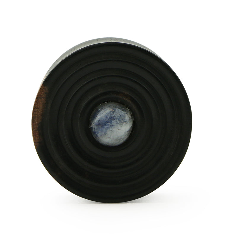 Ecliptic Areng Wood Plugs With Grade AA Moonstone Inlay