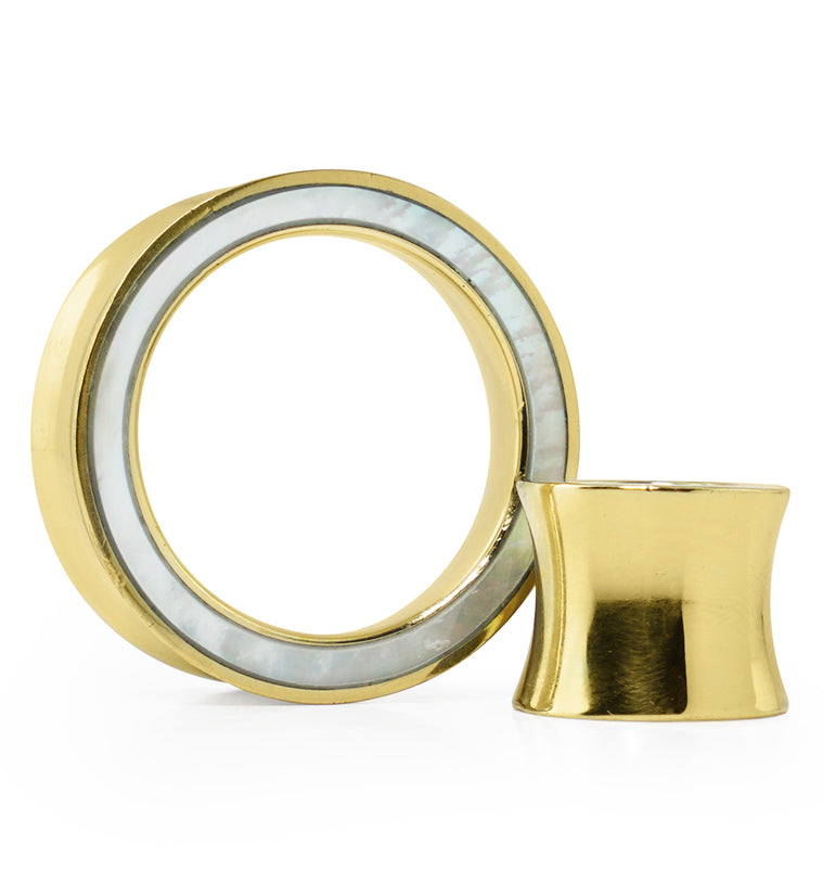 Golden Brass Mother of Pearl Tunnels