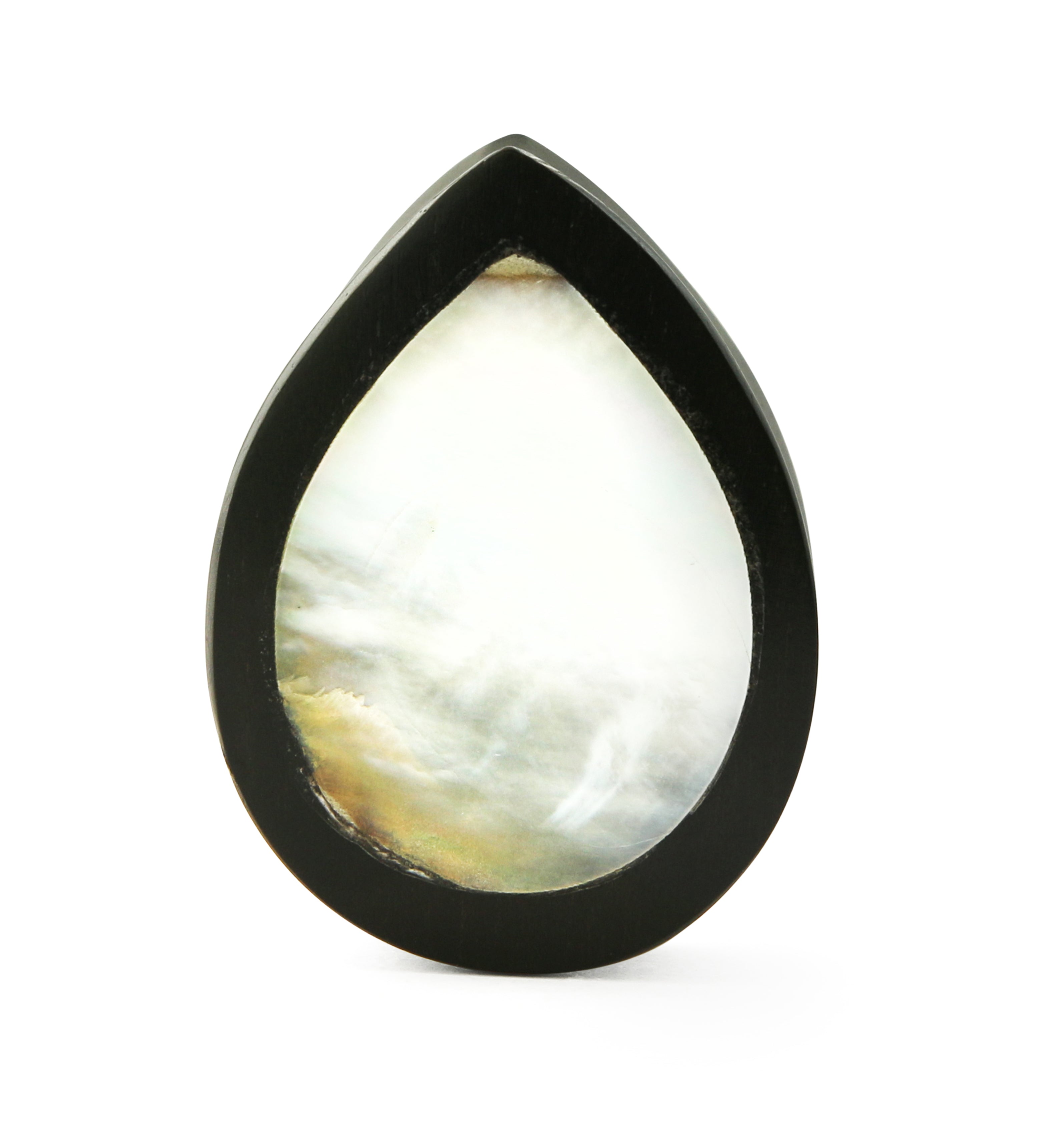 Mother of Pearl Areng Wood Teardrop Plugs