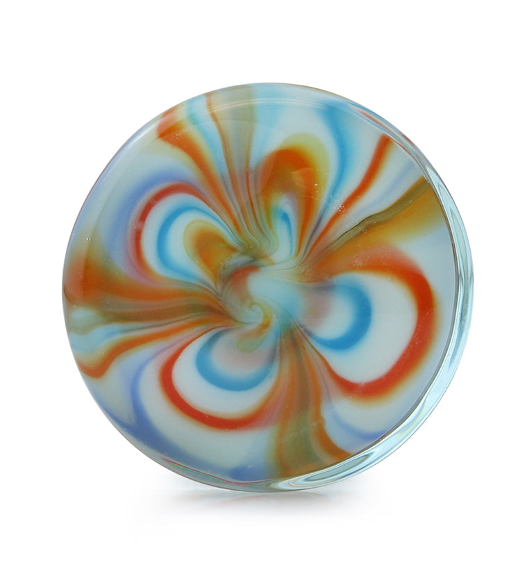 Multi Chroma Swirl Glass Double Flare Plugs