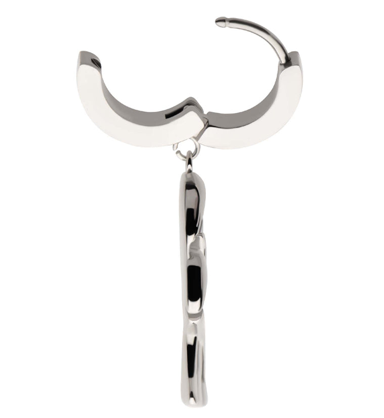 Mushroom Trio Stainless Steel Hoop Huggie Earrings