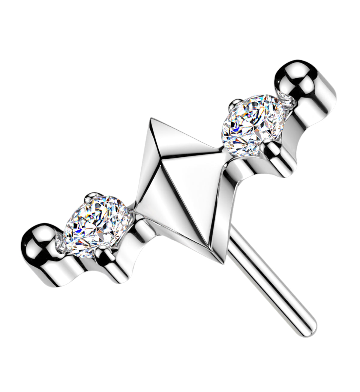 Navigator CZ Titanium Threadless Top by Urban Body Jewelry