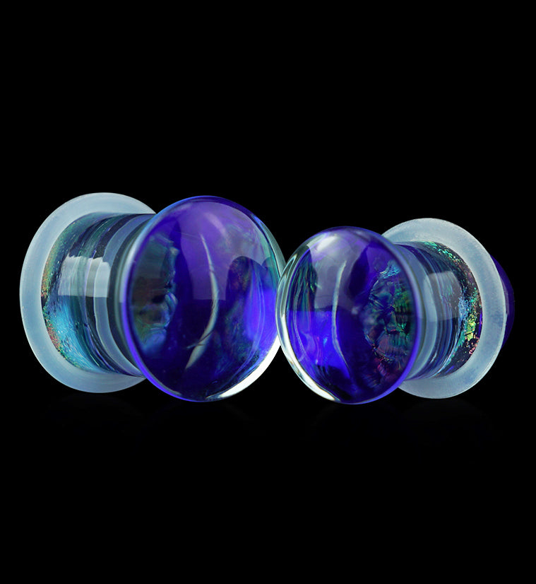 Nightfall Dichroic Glass Single Flare Plugs